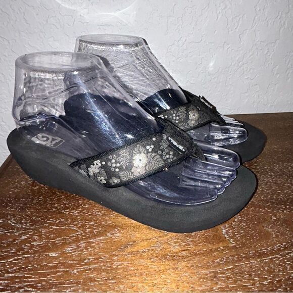Teva S/N 1000093 Mini Wedge Thong Sandal Shoes - Picture 1 of 7